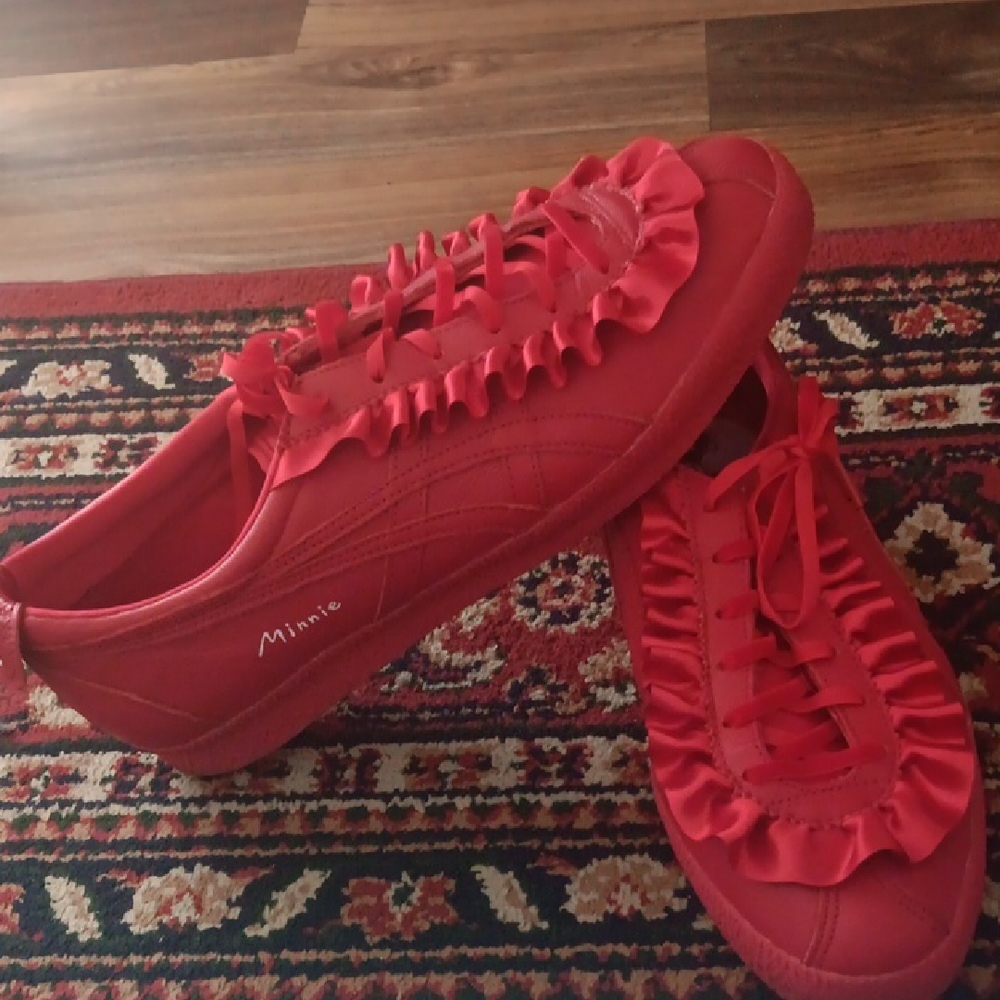 Onitsuka Tiger Minnie Ruffle Sneakers In Red Size 13